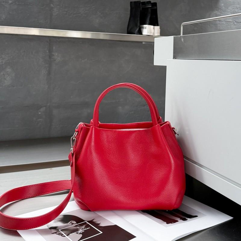 

Women s Bag Tote Hand-held Vegetable Basket Soft Leather Natural Drop Single Shoulder Crossbody Bucket Genuine 30x19x20