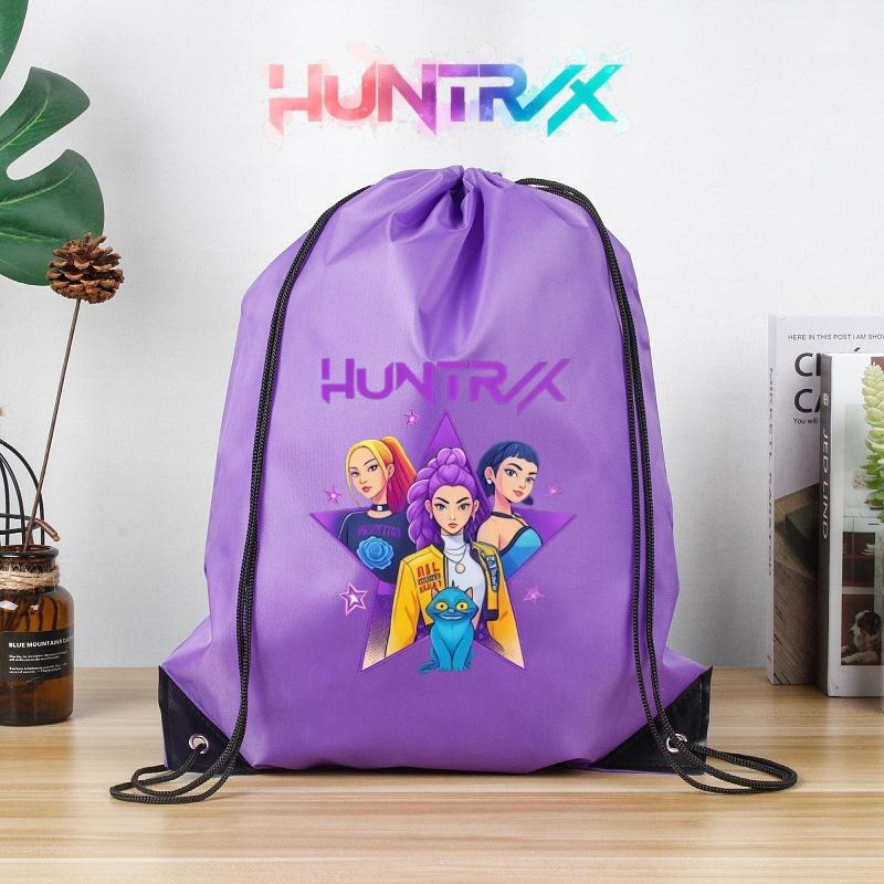 Huntress Girls Cosplay Drawstring Backpack Lightweight Polyester String Bag for Marathon Sports Events Gym Travel