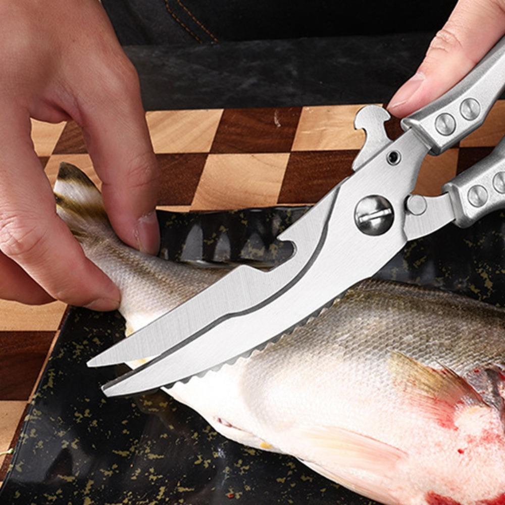 Steel Chicken Bone Shear Sharp BBQ Scissor Multifunctional Kitchen Scissor  Ramen