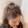 Lystrfac Black Bow Design Bling Rhinestone Hairpin for Women Girls Fashion Vintage Female Side Spring Hairclip Ladies Headwear