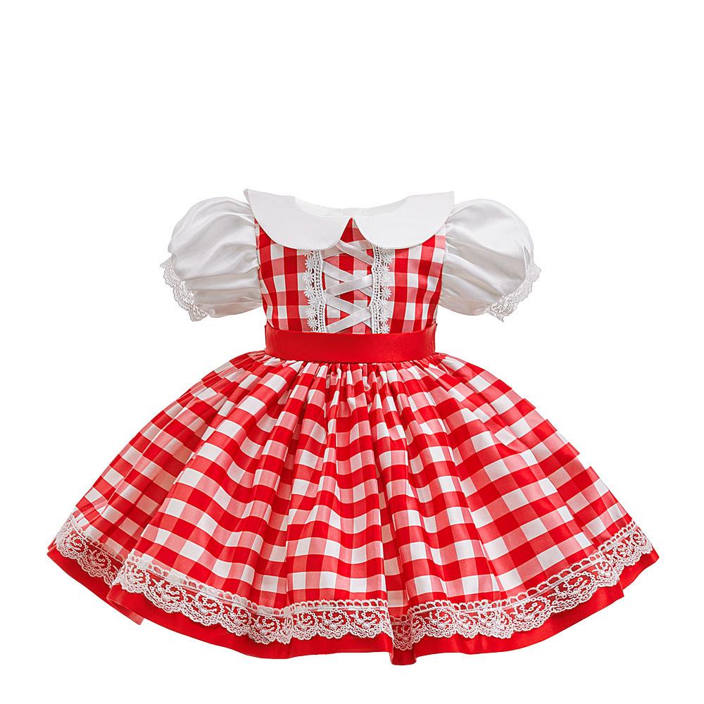 Red & Green Sequin Christmas Dress: Santa Claus Snowflake Costume, Girls' Mesh Princess Dress