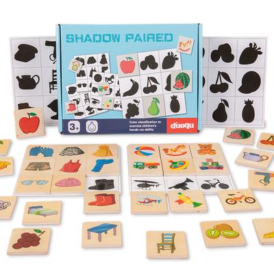 Wooden Montessori Kids Toy Find Shape Animal Fruit Shadow Matching Jigsaw Puzzle Thinking Game Early Education Learning Toy Gift