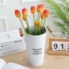 White Tin Flower Bucket for Fresh Blooms - Large Iron Vase for Flower Arranging & Deep Water Care
