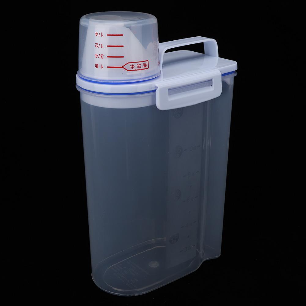 2Pcs Thick Plastic Insect Prevention Rice Box Moisture Proof Flour Storage Bin Food Container