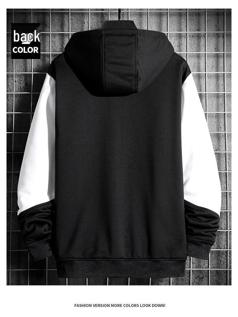 Herren Trendy Frühling Reißverschluss Hoodie: Leerer lässiger Kapuzenstrickjacke mit Gruppenlogo-Aufdruck