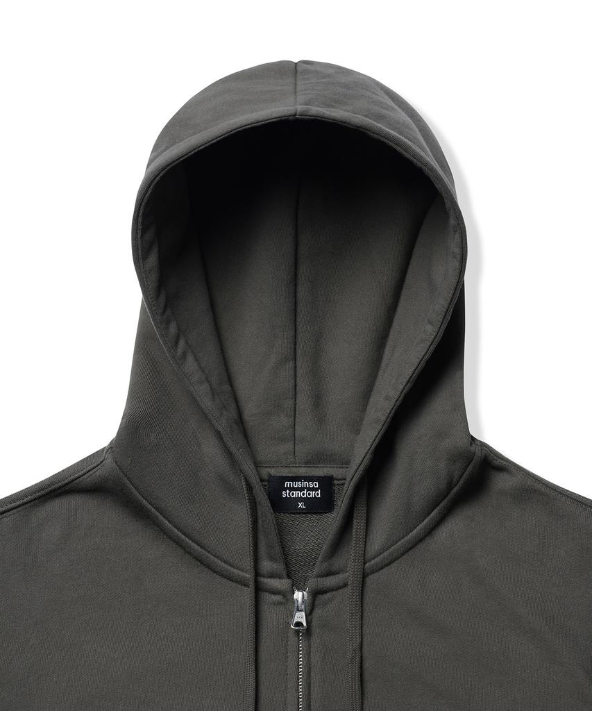 Musinsa Standard Heavyweight Oversized Hooded Sweat Zip-Up [Dusty Khaki]