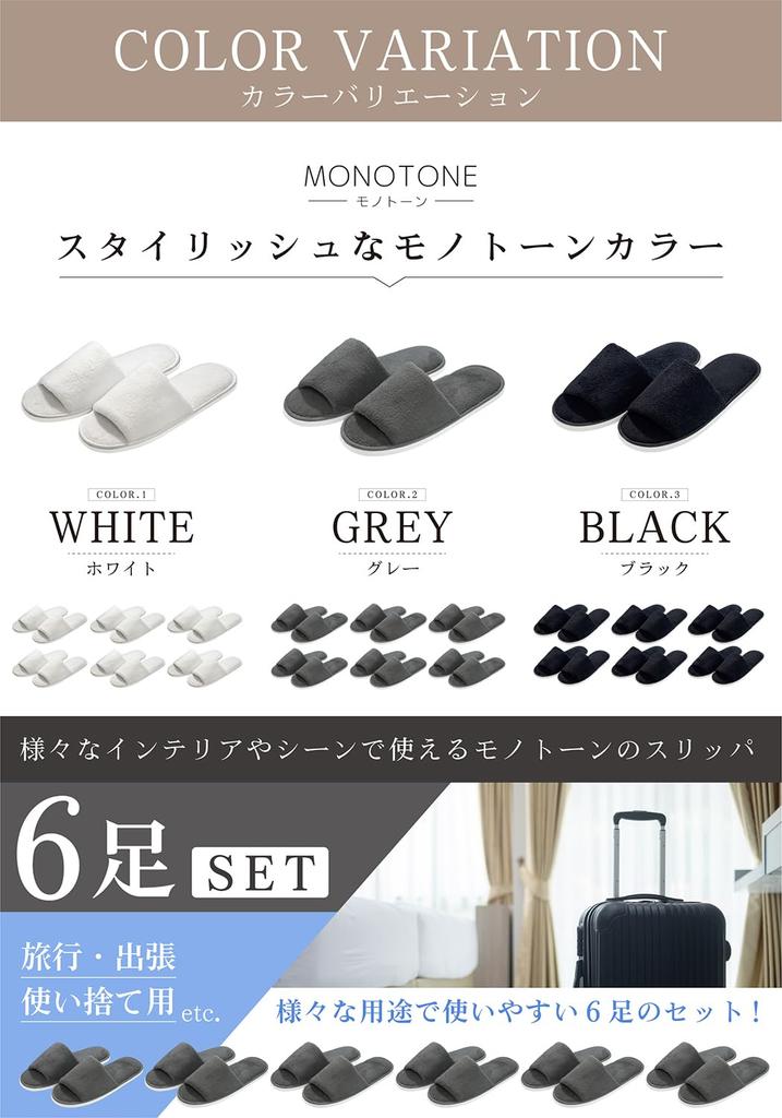 Pantoufles Smile pour Intérieur Individuellement Lot de 6 Taille Unique Convient BOUTIQUE Jetable, Épais, Utilisation Ouverte sur le Devant, Emballé, Lavable, Qualité Hôtelière, Grand,