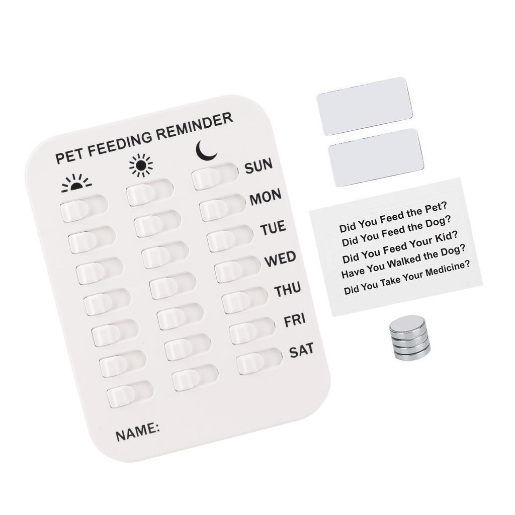 Pet Dog Feeding Reminder Magnetic Reminder Sticker Daily Indication Chart for Pets