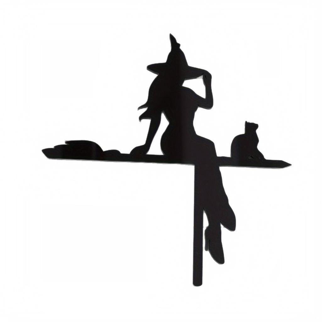 Metal Wall Corner Decoration Witch Silhouette Design for Indoor Outdoor Use Durable Iron Material Suitable for Home Office and Party Settings