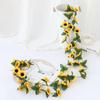 26 Heads Sunflower Artificial Flowers Vine 2.3m Simulated Flower Fake Sunflower Vine  Wall