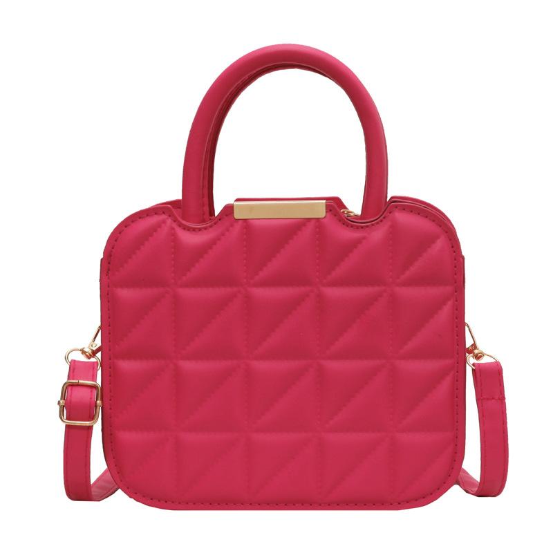 Rhombus Indentation Temperament 2025 New Trendy Simple Temperament Single Shoulder Crossbody Portable Small Square Women's Bag