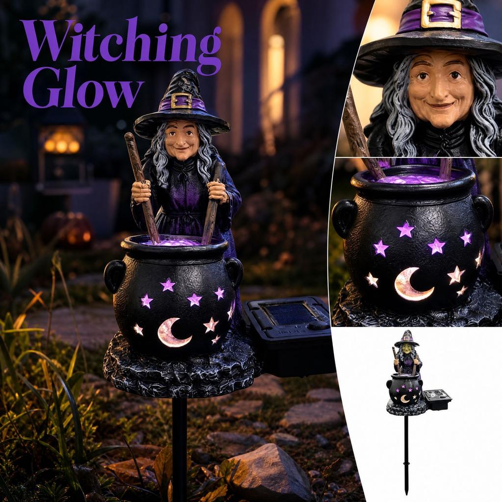 Halloween Witch Stake Lights, Powered Ground Lights for Outdoor Garden Decor
