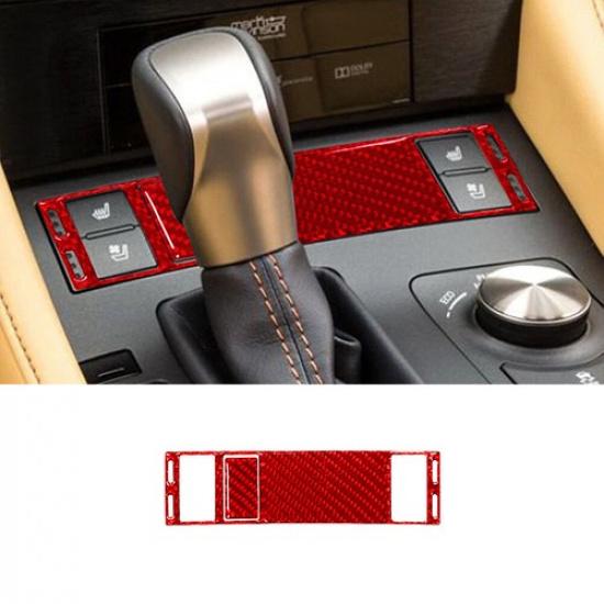 2Pcs Red Carbon Fiber Interior Heated Button Cover Trim For Lexus RC300/350/200t