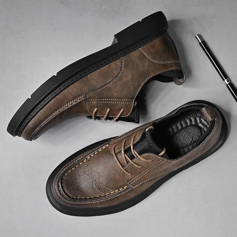 Luxury Men's Genuine Leather Shoes Fashion Men's Casual Shoes Outdoor Oxford Shoe Thick Soled Non Slip Men's Driving Shoes