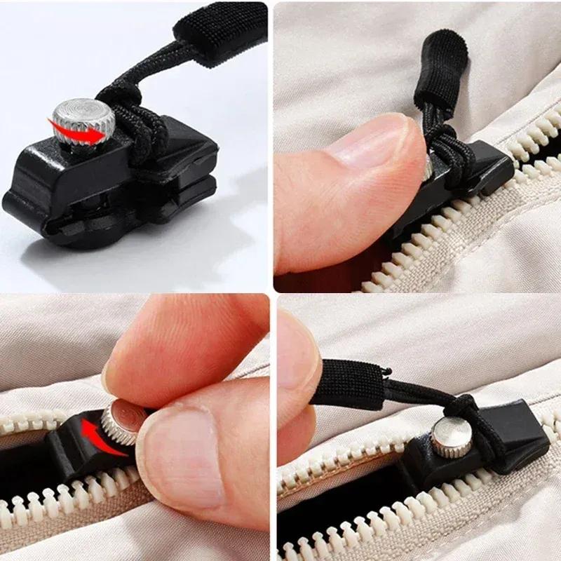 1/2/4/6pcs Zipper Repair Kit Universal Instant Zipper Repair Replacement Zippers Sliding Teeth Rescue Zippers Head 3 Different Sizes