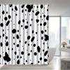 Black and White Dalmatian Pattern Shower Curtain Waterproof Anti Mold Bath Screen Stylish Bathroom Accessories for Home Decor