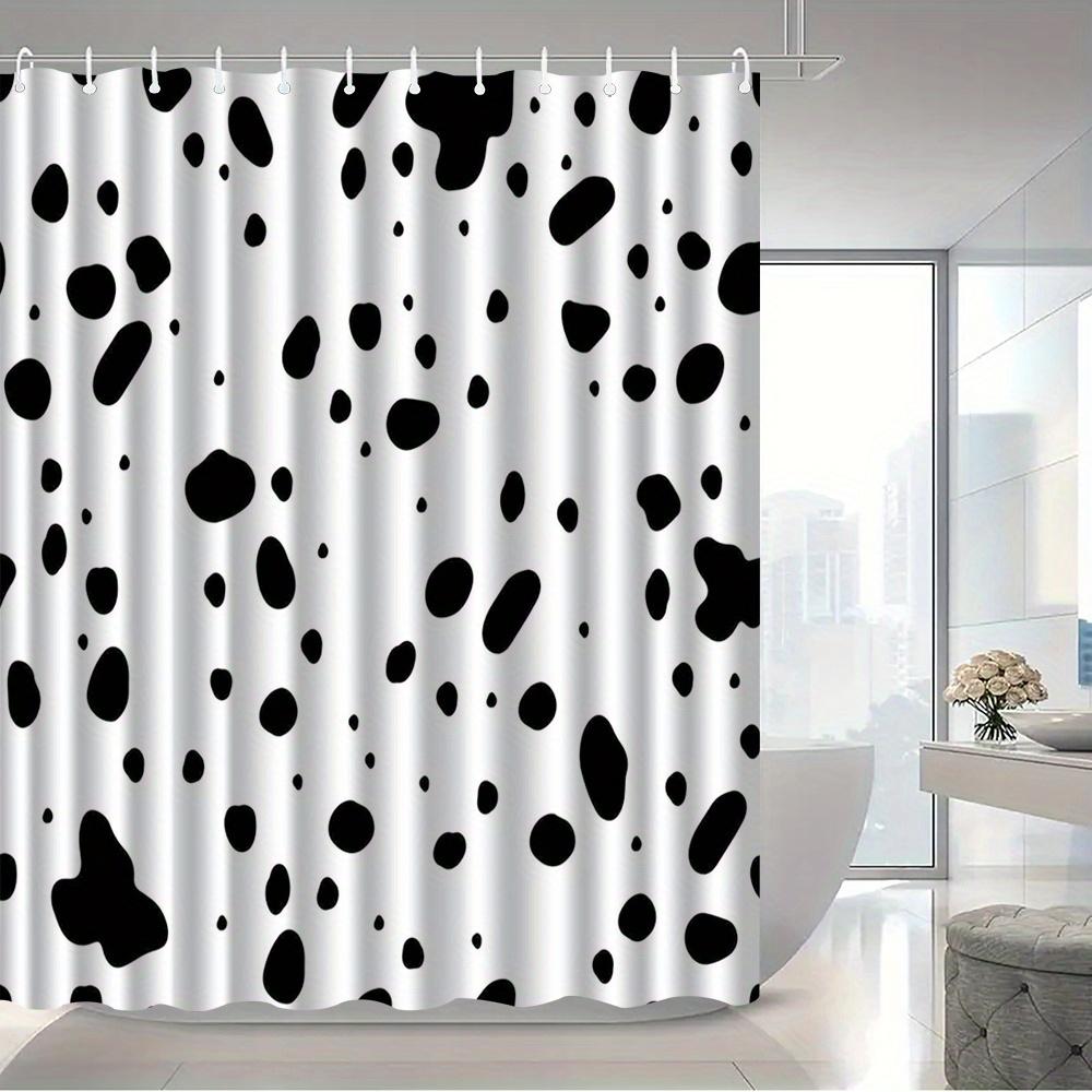 Black and White Dalmatian Pattern Shower Curtain Waterproof Anti Mold Bath Screen Stylish Bathroom Accessories for Home Decor