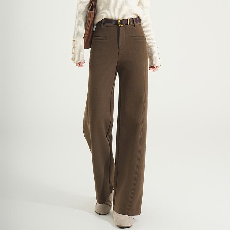 

Brand Women s Wool High Waist Slimming Winter 2025 Casual Wide Leg Pants XL кавовий