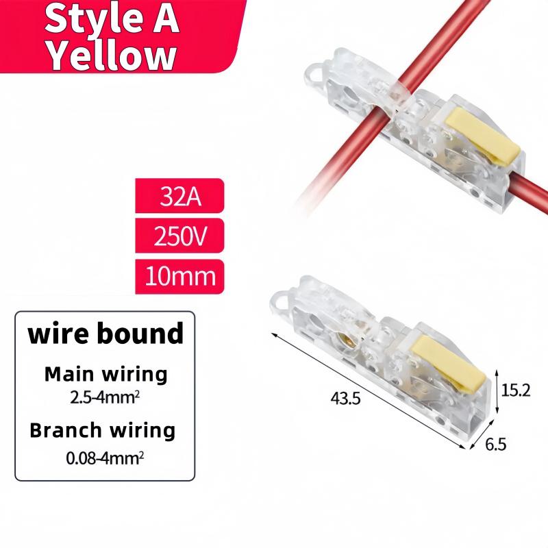 T-Type Stripping Free Wiring Connector with Fixing Hole Quick Branch Splice Junction Box Lever Wire Connector Home Appliances