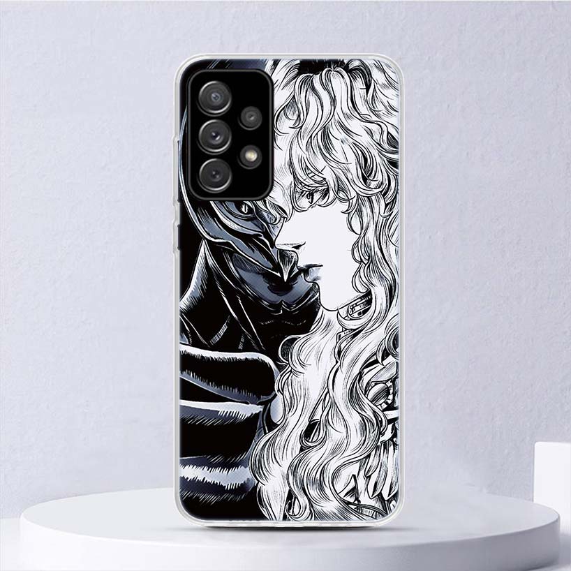 Black White G-Guts B-Berserks Soft Case For Samsung Galaxy A17 A16 A26 A36 A56 A15 A14 A13 A55 A54 A53 Phone Cover A25 A35 A24 A