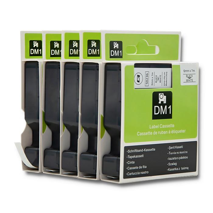 Qoltec Ταινία για DYMO D1 43613 | 6mm x 7m | Λευκή/Μαύρη εκτύπωση