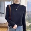 100% Pure Wool Thick Knit Half-High Neck Sweater - Luxurious Cashmere Base Layer for Autumn/Winter