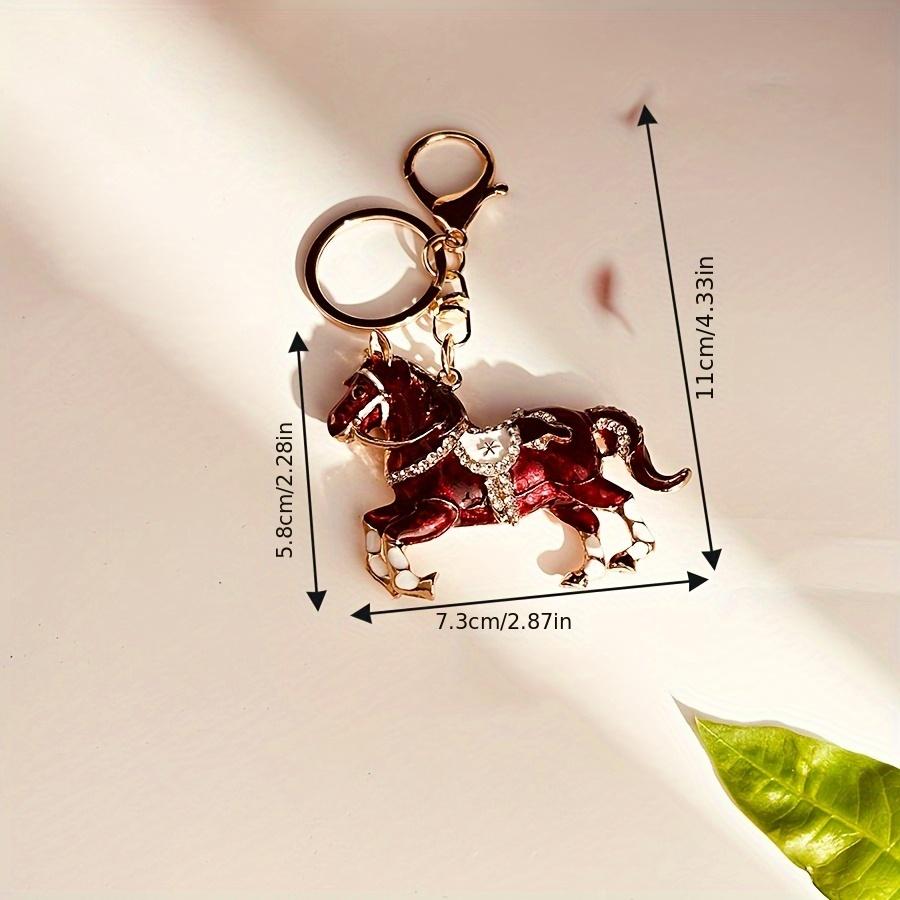 Lucky Horse Keychain Metal Alloy Key Ring Red Car Key Bag Pendant Chinese Zodiac Horse Gift Ideal for Birthday Valentine‘s Day