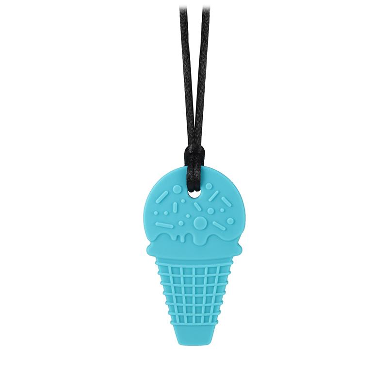 Baby Teether Pizza Ice Cream Shape Sensory Chew Necklace Silicone Teeth Glue For Teething Autism Biting Chewing Baby Care