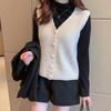 Winter Vest Women Knit Sleeveless Sweater Top Layering Cardigan Waistcoat Cold Weather Outerwear