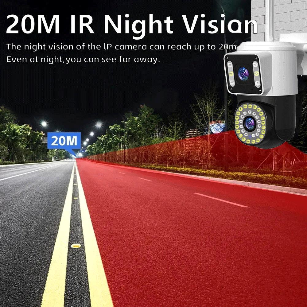 4K 8MP Wifi Surveillance Camera Tuya Dual Lens 10X Digital Zoom AI Human Detect Cam Wireless Outdoor Security PTZ IP Cameras