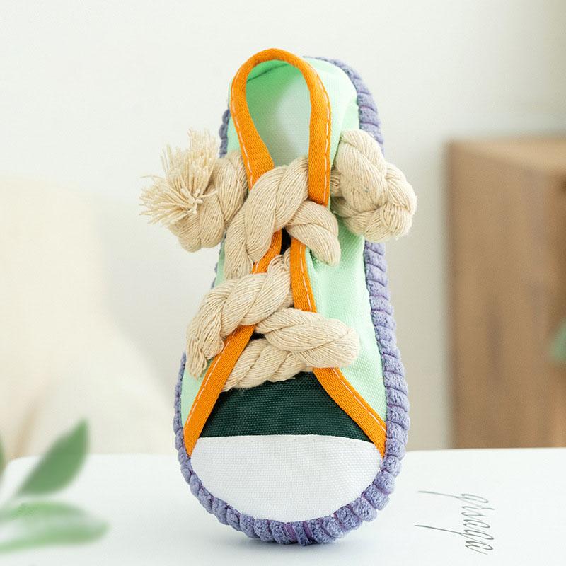 Dog bites shoes, produces sound, grinds teeth, durable toys, shoes, cotton knots, training, teddy bear, small dog, pet dog toy