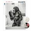 Unique 5D Framed Pearl Painting Kit with Singing Chimp Pattern Sparkling Bead Art Canvas DIY Handmade Craft for Modern Living Room Decor
