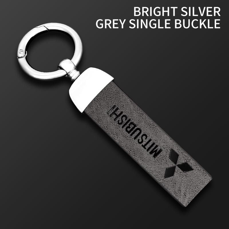 Car Vintage Leather Keychain Ring Zinc Alloy Chain Key For Mitsubishi Colt I200 Space Delica Triton Eclipse Outlander Pajero ASX HZ8