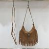 2024 Autumn/Winter Retro Suede Tassel Shoulder Handbag
