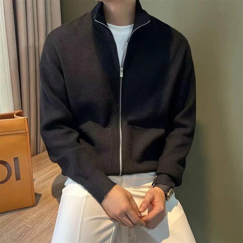 

Весна 2024 мужской свитер пэчворк разных цветов приятная для кожи ткань модный универсальный топ повседневная рубашка с длинными рукавами XL чёрный