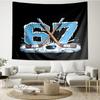 67 Print Tapestry, Backdrop, Easy Setup, Ideal for Bedroom, Office & Living Room, with Aesthetic Wall Hanging Decor.