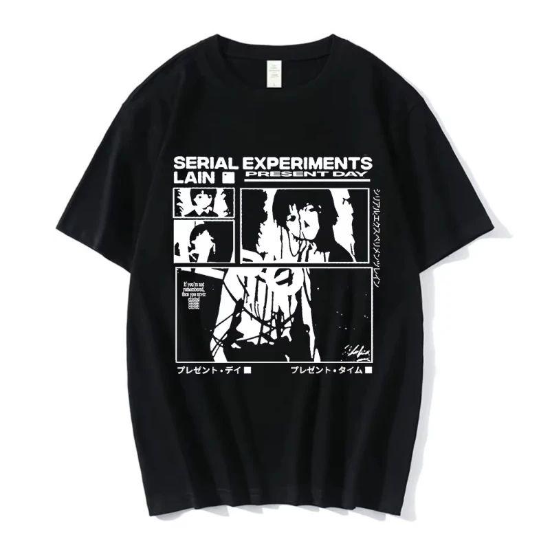 Anime Serial Experiments Lain T-Shirt Men Women Graphic T Shirts Unisex Iwakura Manga Girl Sci Fi Short Sleeve Tee