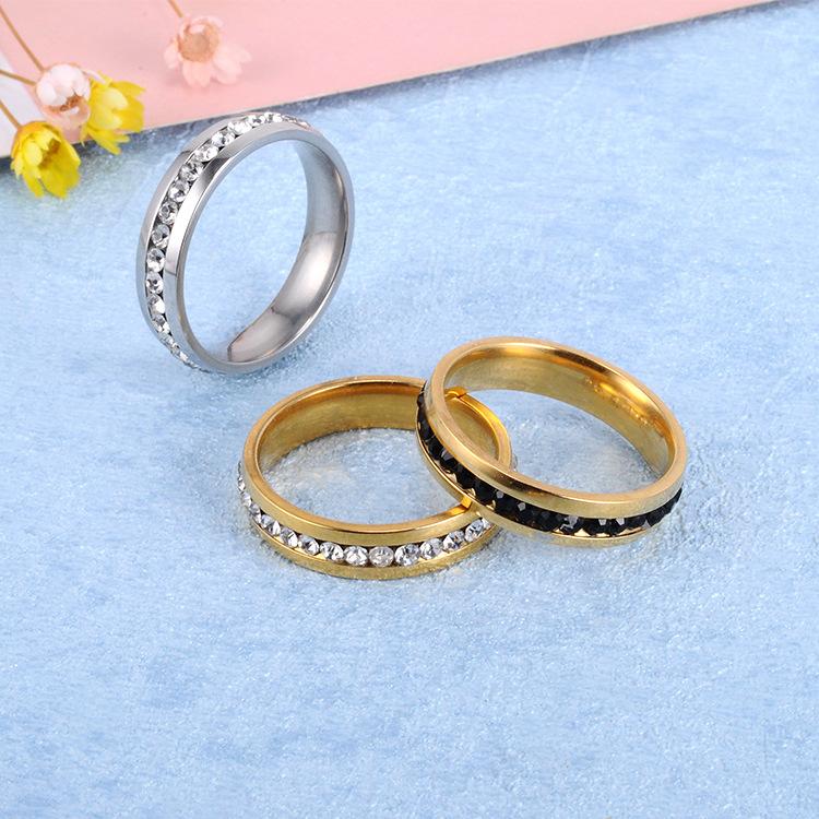 Fashion Rhinestone Stainless Steel Wedding Ring For Women J00111