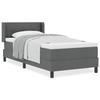 Lit à sommier vidaXL avec matelas gris foncé 90x200 cm en tissu, Tête de lit vidaXL avec boutons en tissu gris foncé 90 cm 3341084