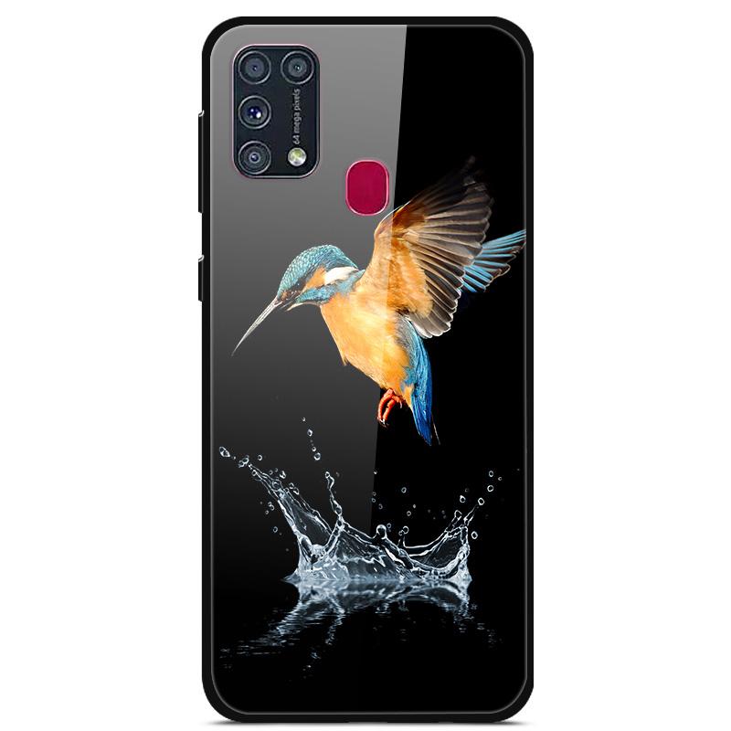 

For Samsung A21S Case 2020 Lovely Tempered Glass Phone Hard Back Cover Cases For Samsung Galaxy M31S M21 M31 s Silicon Bumper Samsung M21