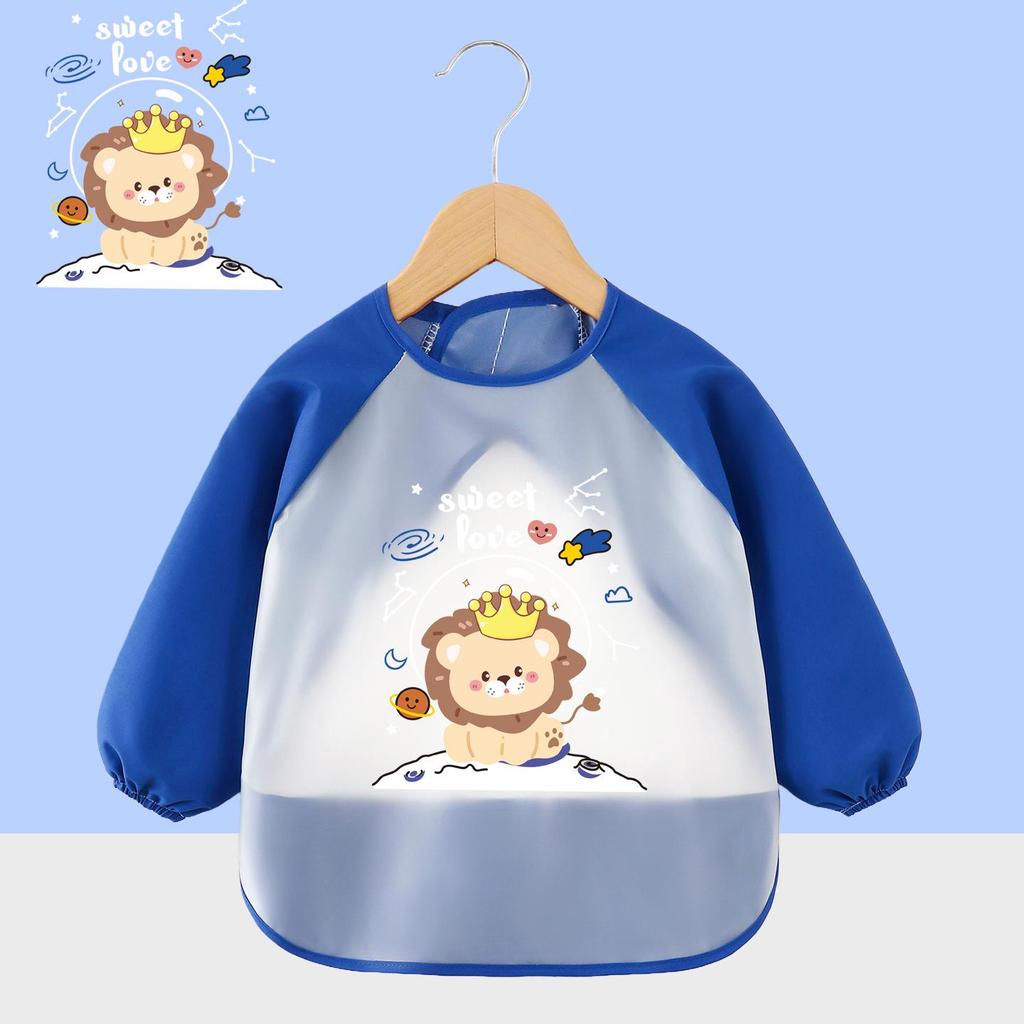 Wasser- und fleckenabweisendes, wendbares Langarm-Baby-Lätzchen zum Essen.