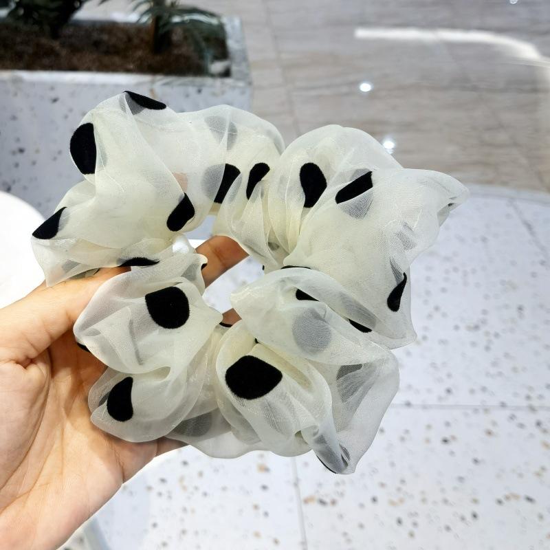Akcesoria do włosów, Organza w kropki, Duży pierścień jelita grubego, Gumka do włosów.