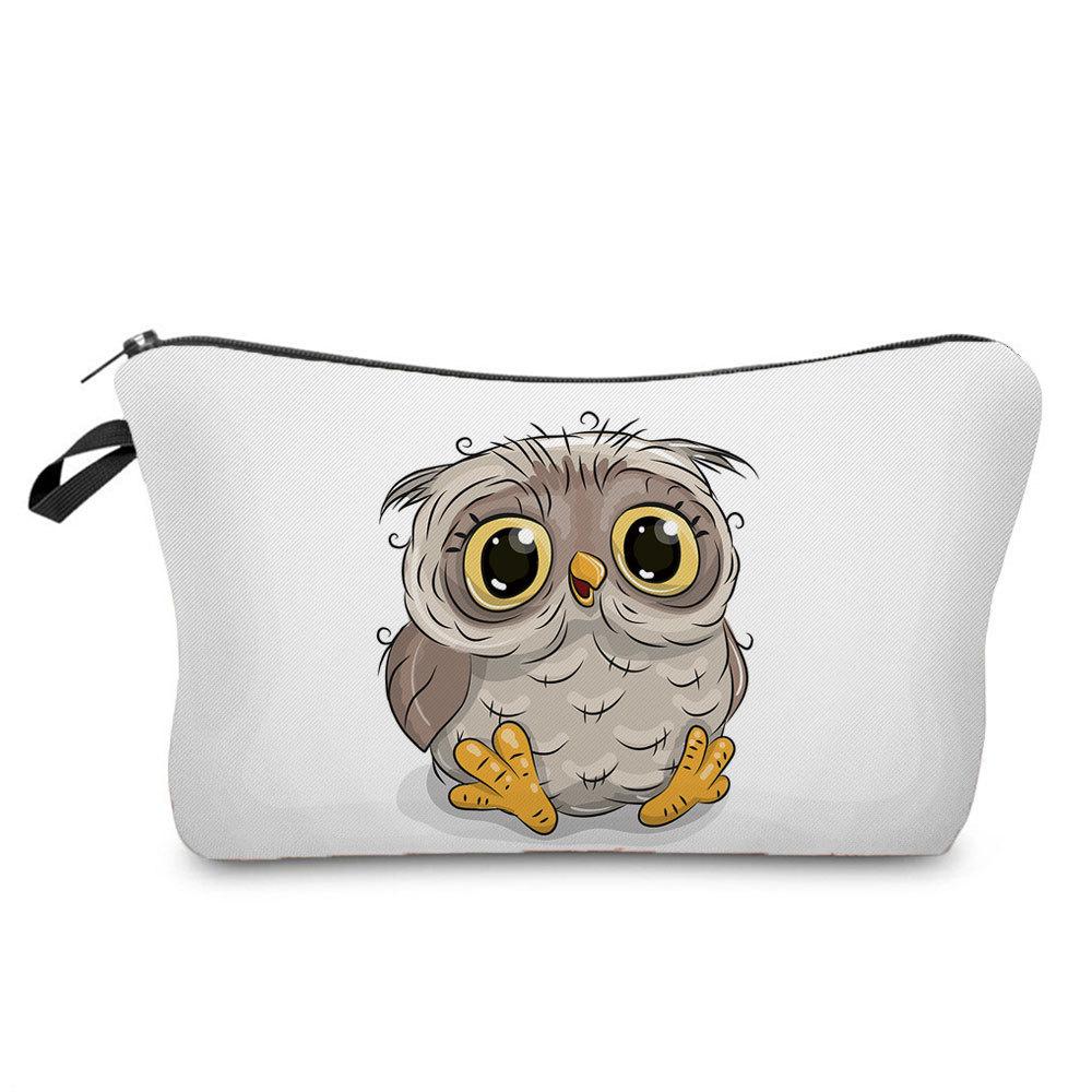 Women Owl Print Cosmetic Bag Toiletries Organize Travel Storage Case 6697