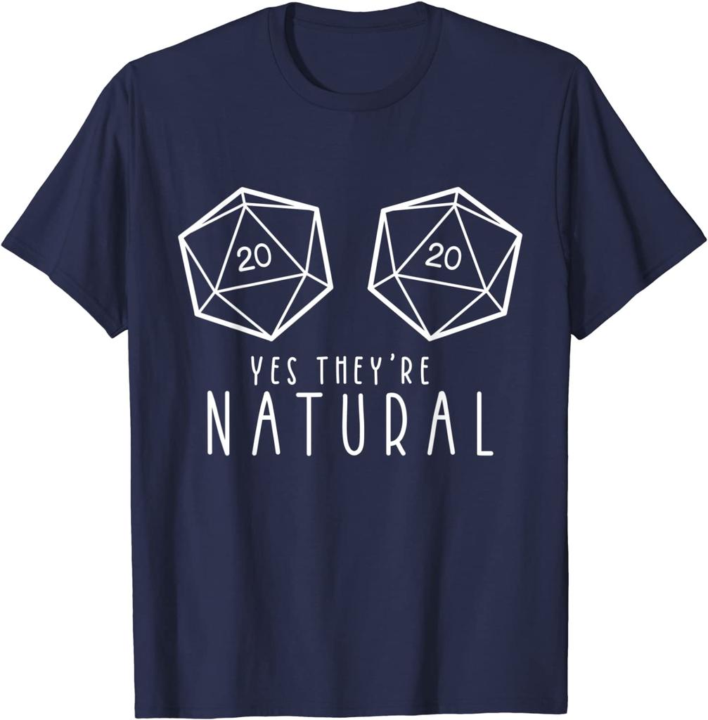 Yes They're Natural Funny RPG Gaming DM Gift T-Shirt Casual Tops Shirt Cotton Mens T Shirts Casual Oversized