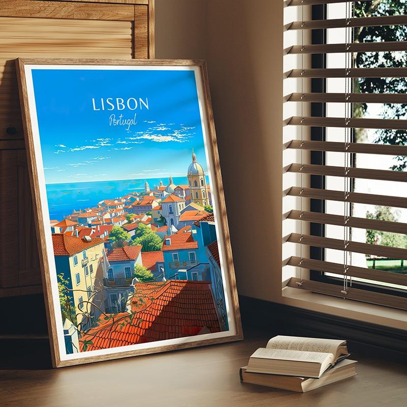 Denmark Portugal Holland Travel Poster Copenhagen Madeira Porto Canvas Painting Wall Art Picture for Living Room Home Decor