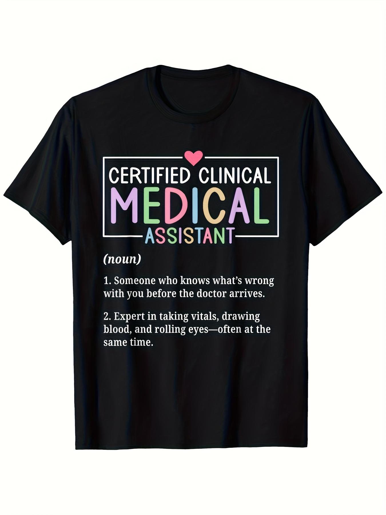MenS Clinical Medical Assistant CCMA Humor TShirt Funny Definition Graphic Print Black Cotton Short Sleeve Tee Regular S