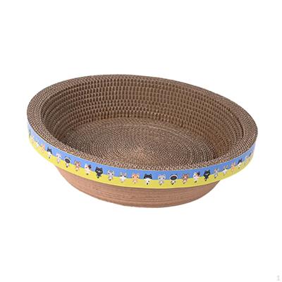 Cardboard Cat Scratcher Grinding Claw Bowl Lounge Bed for Kittens