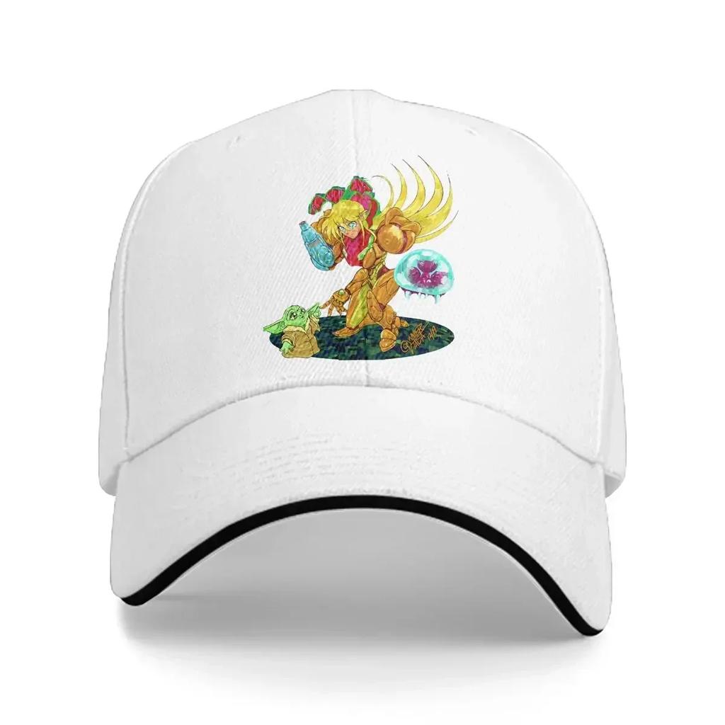 Washed Unisex's Baseball Cap Samus Is The Best Mom Trucker Snapback Caps Dad Hat Super Metroid Golf Hats