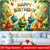 2D Colorful Dinosaur Happy Birthday Backdrop Jungle Theme Kids Party Decoration Banner