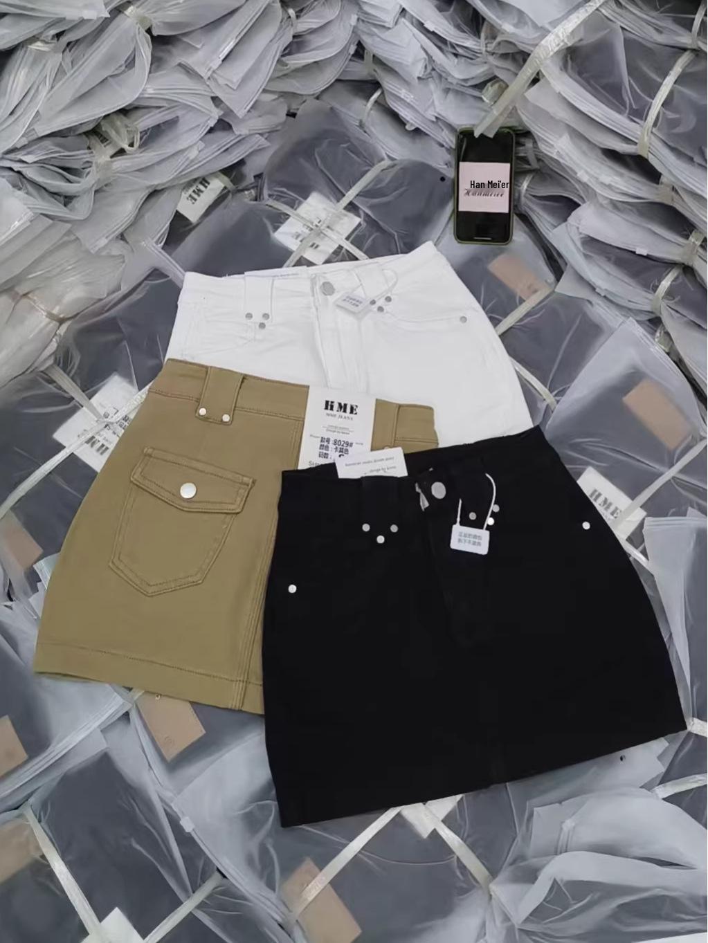 

Han Mei er Spring/Summer 2026 Women s High Waist A-line Slimming Short Skirt (Style 8029) Large чёрный